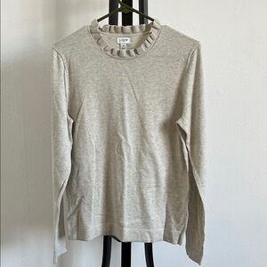 Jcrew Cotton Ruffle Neck Sweater Top
